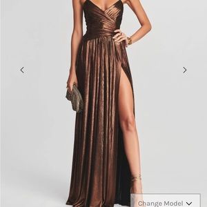 Retrofete Waldorf Dress, color coffee bean, size medium